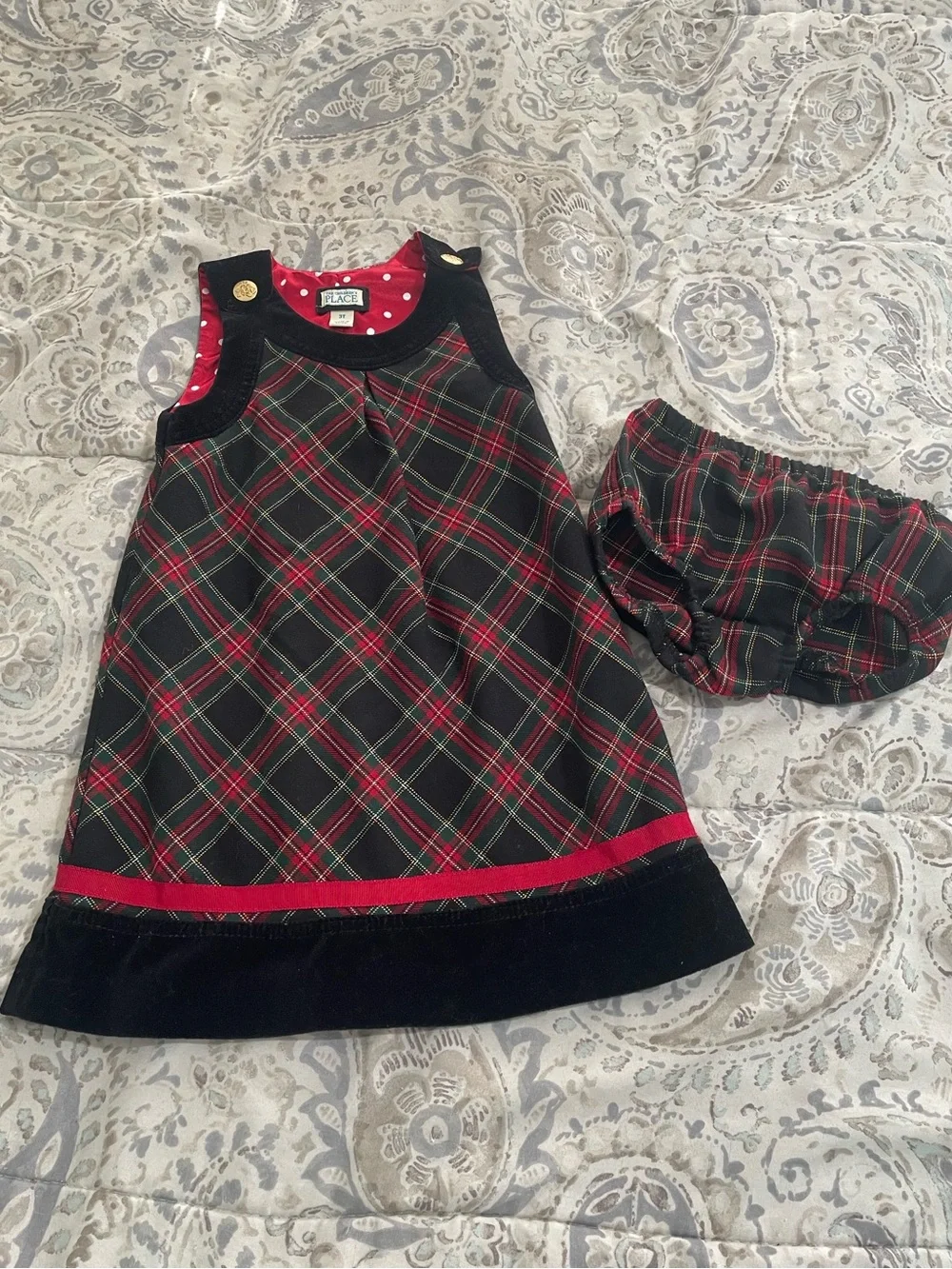 VINTAGE Plaid Holiday Dress size 3T